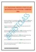 CFT MONITOR CERTIFICATION EXAM QUESTIONS AND ANSWERS&period; VERIFIED 2026&period;