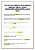 WGU C213 ACCOUNTING FOR DECISION MAKERS &vert;QUESTIONS AND 100&percnt; CORRECT ANSWERS&vert;LATEST &excl;&excl;&excl;&excl;2026&vert;GRADED A&plus;&vert; &lpar;EXAM READY&rpar;