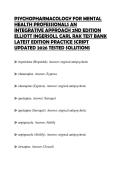 PSYCHOTHERAPY FOR THE ADVANCED PRACTICE PSYCHIATRIC NURSE FINAL PAPER 2026 QUESTIONS WITH ANSWERS GRADED A&plus;