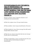 PSYCHOTHERAPY FOR THE ADVANCED PRACTICE PSYCHIATRIC NURSE FINAL PAPER 2026 QUESTIONS WITH ANSWERS GRADED A&plus;