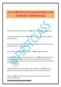 CNT WRITTEN EXAM QUESTIONS AND ANSWERS&period; VERIFIED 2026&period;
