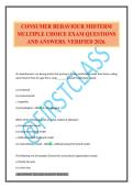CONSUMER BEHAVIOUR MIDTERM MULTIPLE CHOICE EXAM QUESTIONS AND ANSWERS&period; VERIFIED 2026&period;