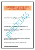 COT TEST EXAM QUESTIONS AND ANSWERS&period; VERIFIED 2026&period;