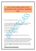 COT STUDY GUIDE &lpar;GRO&rpar; EXAM QUESTIONS AND ANSWERS&period; VERIFIED 2026&period;