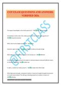 COT EXAM QUESTIONS AND ANSWERS&period; VERIFIED 2026&period;