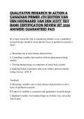 QUALITATIVE RESEARCH IN ACTION A CANADIAN PRIMER 4TH EDITION VAN DEN HOONAARD VAN DEN SCOTT TEST BANK FINAL STUDY GUIDE 2026 SOLVED QUESTIONS FULLY CORRECT