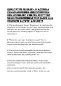 QUALITATIVE RESEARCH IN ACTION A CANADIAN PRIMER 4TH EDITION VAN DEN HOONAARD VAN DEN SCOTT TEST BANK COMPREHENSIVE TEST PAPER 2026 COMPLETE ANSWERS ACCURATE