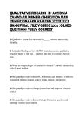 QUALITATIVE RESEARCH IN ACTION A CANADIAN PRIMER 4TH EDITION VAN DEN HOONAARD VAN DEN SCOTT TEST BANK CERTIFICATION REVIEW SET 2026 ANSWERS GUARANTEED PASS
