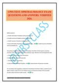 CPSS TEST- OPHTHALMOLOGY EXAM QUESTIONS AND ANSWERS&period; VERIFIED 2026&period;