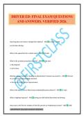 DRIVER ED- FINAL EXAM QUESTIONS AND ANSWERS&period; VERIFIED 2026&period;