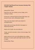 NUR 643E Final Physical Exam Assessment Questions With Complete Solutions