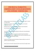 DMI DIGITAL MARKETING CERTIFICATION V&period;9 EXAM QUESTIONS AND ANSWERS&period; VERIFIED 2026&period;