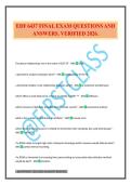 EDF 6437 FINAL EXAM QUESTIONS AND ANSWERS&period; VERIFIED 2026