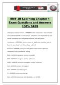EMT JB Learning Chapter 1 Exam Questions and Answers 100&percnt; PASS