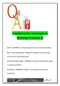 NUR 200 &ndash; Fundamental Concepts in Nursing Practice II &lpar;80 Q&As&rpar; &ndash; Health Promotion&comma; Cultural Competence&comma; Documentation