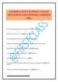FLORIDA CIVICS LITERACY EXAM QUESTIONS AND ANSWERS&period; VERIFIED 2026