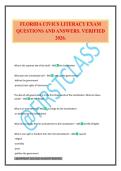 FLORIDA CIVICS LITERACY EXAM QUESTIONS AND ANSWERS&period; VERIFIED 2026&period;