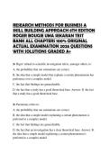 RESEARCH METHODS FOR BUSINESS A SKILL BUILDING APPROACH 8TH EDITION ROGER BOUGIE UMA SEKARAN TEST BANK ALL CHAPTERS 100&percnt; ORIGINAL ACTUAL EXAMINATION 2026 QUESTIONS WITH SOLUTIONS GRADED A&plus;