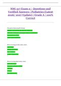 NSG 317 Exam 2 &vert;  Questions and  Verified Answers &vert; Pediatrics &lpar;Latest 2026&sol; 2027 Update&rpar; &vert; Grade A &vert; 100&percnt; Correct