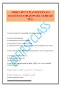 FOOD SAFETY MANAGER TRAINING EXAM QUESTIONS AND ANSWERS&period; VERIFIED 2026&period;
