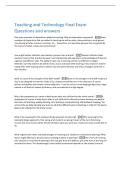 Teaching and Technology Final Exam  Questions and answers 