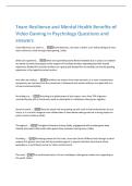 Team Resilience and Mental Health Benefits of  Video Gaming in Psychology Questions and  answers 