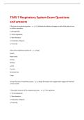 TEAS 7 Respiratory System Exam Questions  and answers 