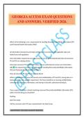 GEORGIA ACCESS EXAM QUESTIONS AND ANSWERS&period; VERIFIED 2026&period;