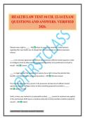 HEALTH LAW TEST &num;4 CH&period; 12-14 EXAM QUESTIONS AND ANSWERS&period; VERIFIED 2026&period;