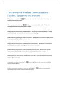 Telecomm and Wireless Communications - Section 1 Questions and answers