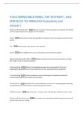 TELECOMMUNICATIONS&comma; THE INTERNET&comma; AND  WIRELESS TECHNOLOGY Questions and  answers 