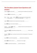 The Circulatory System Exam Questions and  answers 
