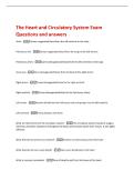 The Heart and Circulatory System Exam  Questions and answers 