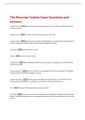 The Muscular System Exam Questions and  answers 