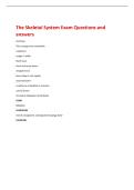 The Skeletal System Exam Questions and  answers 