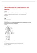 The Skeletal System Exam Questions and  answers 