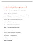 The Skeletal System Exam Questions and  answers 