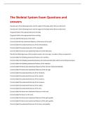 The Skeletal System Exam Questions and  answers