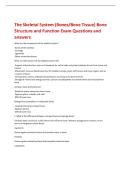 The Skeletal System Exam Questions and answers