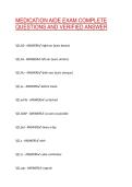 MEDICATION AIDE EXAM COMPLETE QUESTIONS AND VERIFIED ANSWER