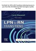 Test bank for LPN to RN Transitions 5th Edition by Lora Claywell PhD MSN RN CNE&vert; ISBN&semi;9780323697972&vert;Guide A &plus;