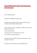 Texas Medication Aide Test Questions And Answers &vert; Verified Exam Questions