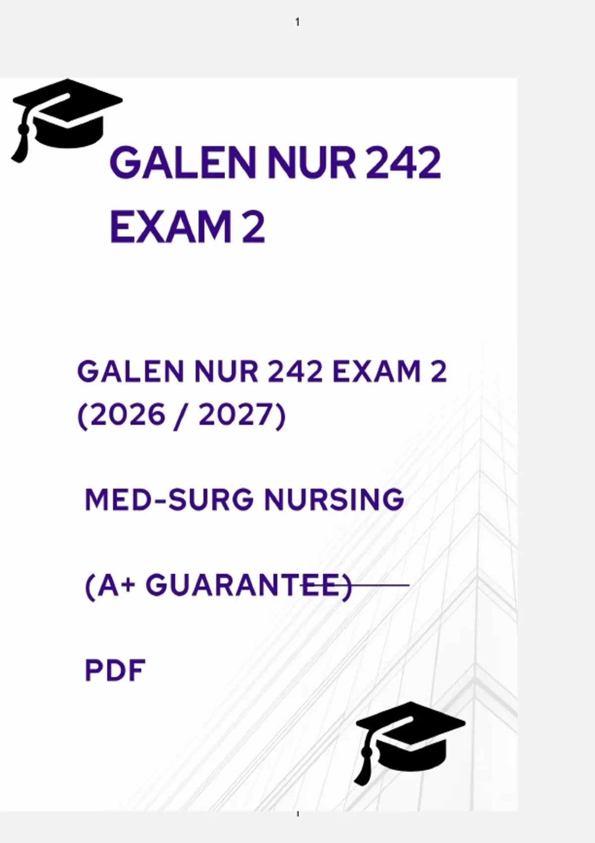 NUR 242 Med-Surg Nursing – Galen College of Nursing (2026–2027) Exam 2 ...