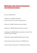 &sol;Medication aide state test Questions And Outlined Answers&vert;
