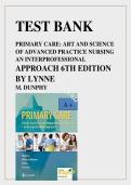 Primary Care&colon; Art and Science of Advanced Practice Nursing &ndash; Test Bank&comma; 6th Edition by Lynne M&period; Dunphy&comma; Comprehensive Exam Prep Resource