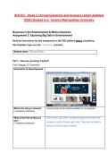 BUS 101 - Week 2&vert; Actual Questions and Answers Latest Updated 2026 &lpar;Graded A&plus;&rpar;- Toronto Metropolitan University
