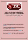 Texas Jurisprudence Exam Preparation 2026 &ndash; Latest Carefully Analysed Questions with Verified Answers &lpar;A&plus; Graded Exam Prep&rpar;