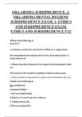 OKLAHOMA JURISPRUDENCE&comma; 2-  OKLAHOMA DENTAL HYGIENE  JURISPRUDENCE EXAM&comma; 1- ETHICS  AND JURISPRUDENCE EXAM&comma;  ETHICS AND JURISPRUDENCE S'21 QUESTIONS AND ANSWERS 2026