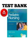 TEST BANK FOR DAVIS ADVANTAGE FOR PEDIATRIC NURSING CRITICAL COMPONENTS OF NURSING CARE&comma; 3RD EDITION BY KATHRYN RUDD VERIFIED CHAPTER'S 1 - 22 ISBN9781719645706 COMPLETENEWEST VERSION&period;pdf 2026