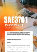 SAE3701 Assignment 3 Semester 1 2026 - Due 20 July 2026